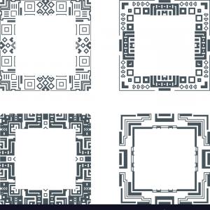 300x300 Rhombus Greek Key Meander Border Frame Patterns Vector Handandbeak