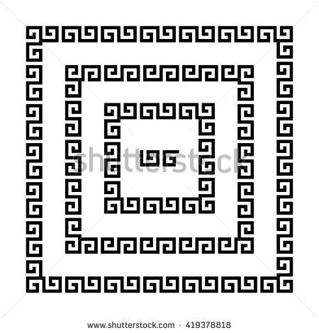 450x470 Set Of Meander Borders Ancient Seamless Square Greek Key Frames