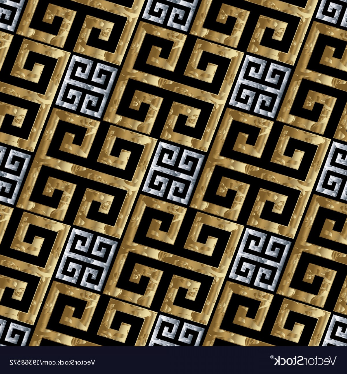 1200x1296 Gold Silver Greek Key Meanders Seamless Pattern Vector Geekchicpro