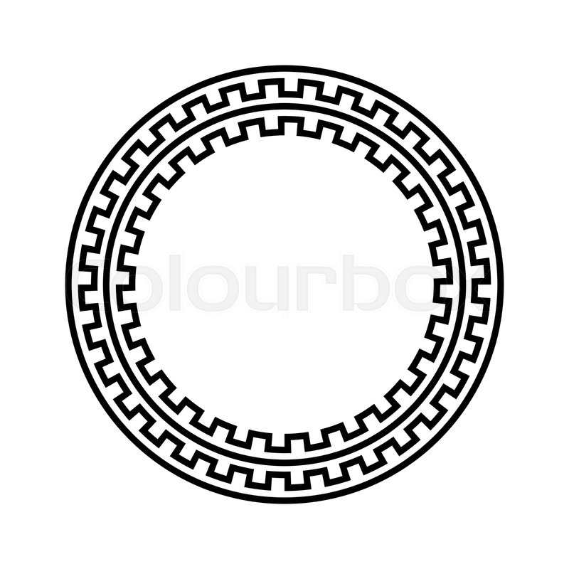 800x800 Greek Key Round Frame Typical Stock Vector Colourbox