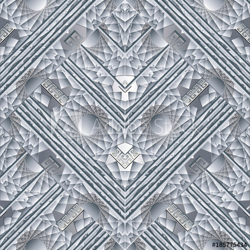 500x500 White Geometric Meander Seamless Pattern Greek Key Vector