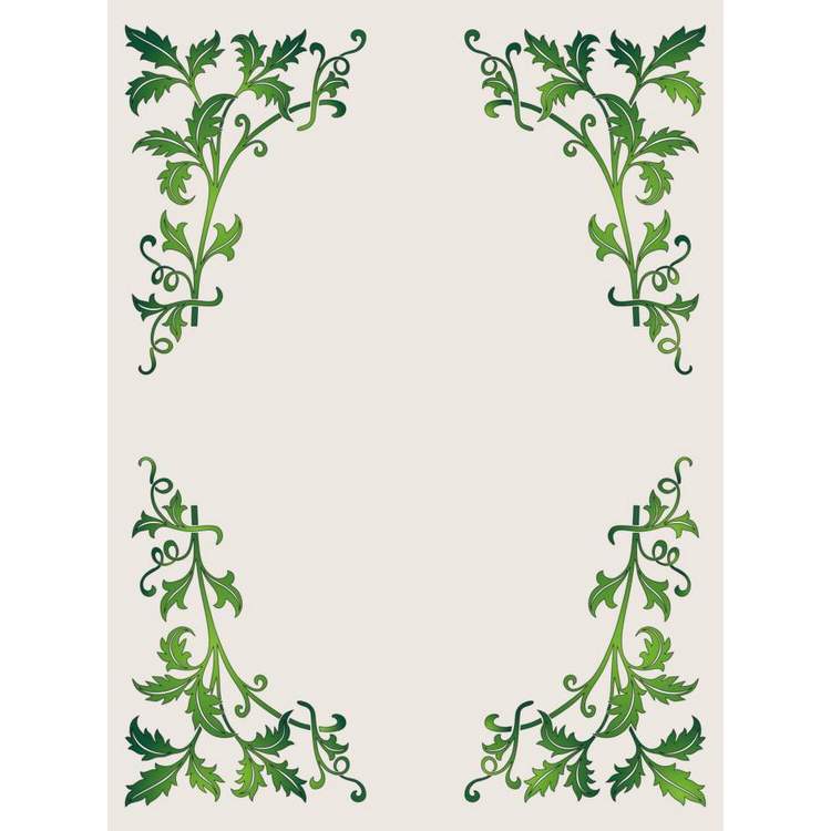 750x750 Green Leaves Border Vector