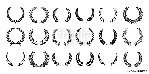 500x250 Silhouette Laurel Wreath Greek Olive Branch, Champion Award