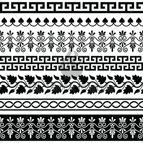 500x500 Ancient Greek Pattern Seamless Set Of Antique Borders Fro Gl