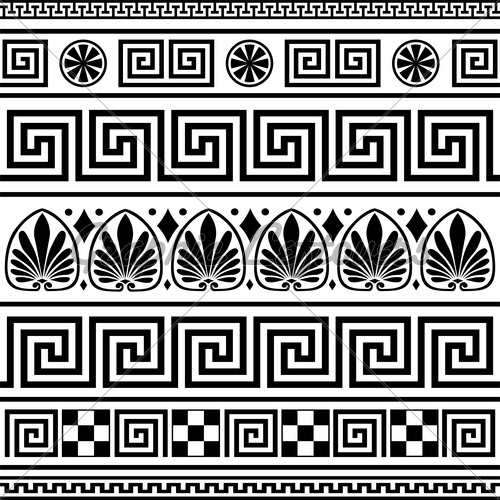 500x500 Set Of Vector Greek Borders Gl Stock Images