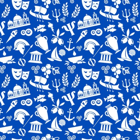 450x450 Beautiful Blue White Greek Pattern Vector Royalty Free Vector