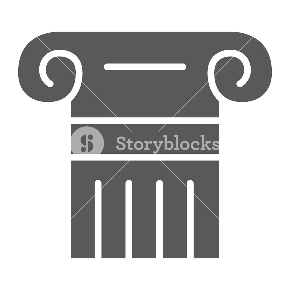 1000x1000 Greek Column Glyph Icon, Pillar And Antique, Legality Sign, Vector