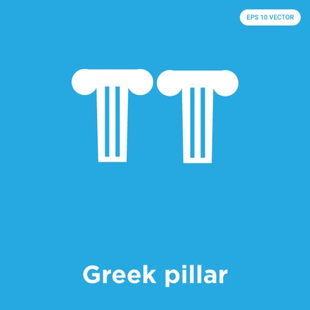 450x450 Greek Pillar Vector Icon Isolated On Blue Background, Sign