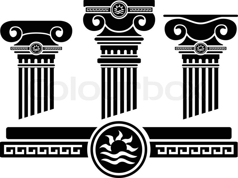 800x597 Ionic Columns And Pattern Stencil Stock Vector Colourbox