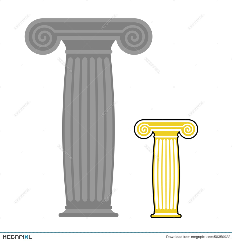 800x830 Old Greek Column Vector Illustration Ancient Stone High Post