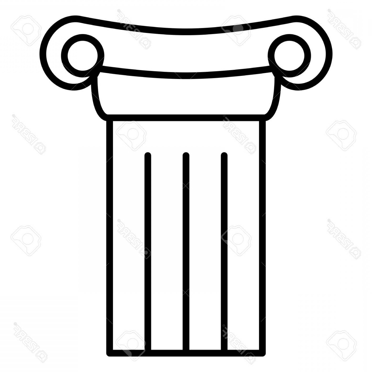 1560x1560 Photostock Vector Vector Black Outline Icon Antique Greek Column