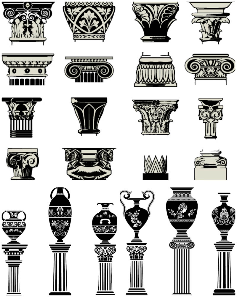 800x1000 Antique Greek Elements Vector Free Stock Vector Art