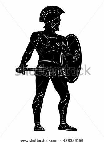 338x470 Greek Soldier Silhouette