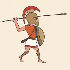 300x300 Cartoon Ancient Greek Warrior Spear Cartoon Ancient Greek Warrior