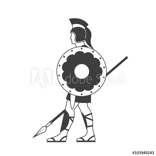 500x500 Silhouette Of A Greek Warrior