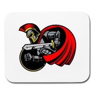 190x190 Cartoon Greek Warrior Spartan Logo Vector Image Mouse Pad