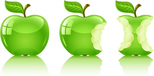600x296 Green Apple Free Vector Download