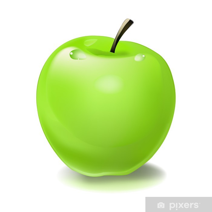 700x700 Green Apple Vector Illustration Poster