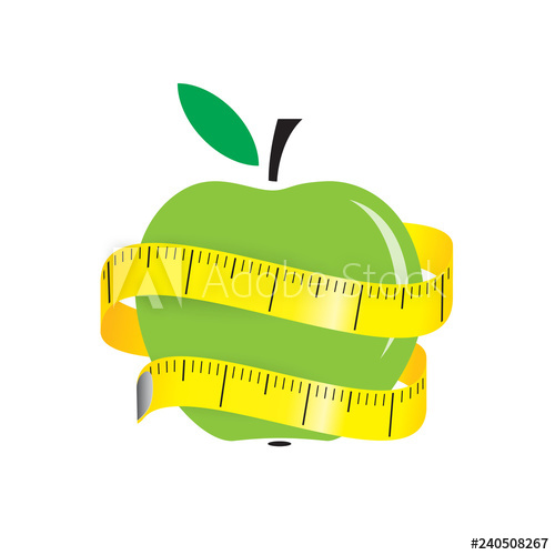 500x500 Illustration Of Measuring Tape Around Fresh Green Apple Diet