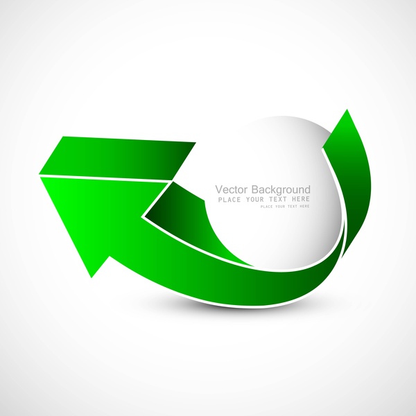 600x600 Abstract Green Colorful Single Arrow Vector Free Vector