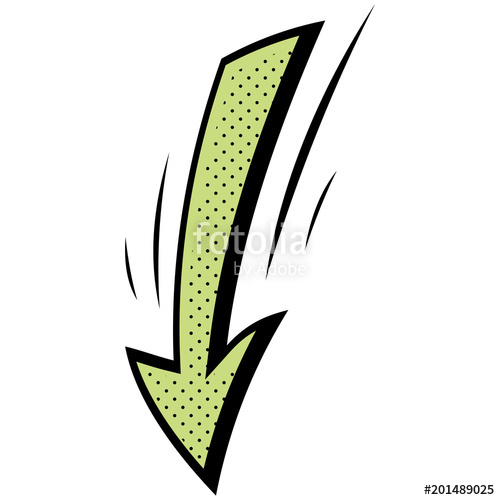 500x500 Comic Book Element Cartoon Green Arrow Vector Icon Stock Image