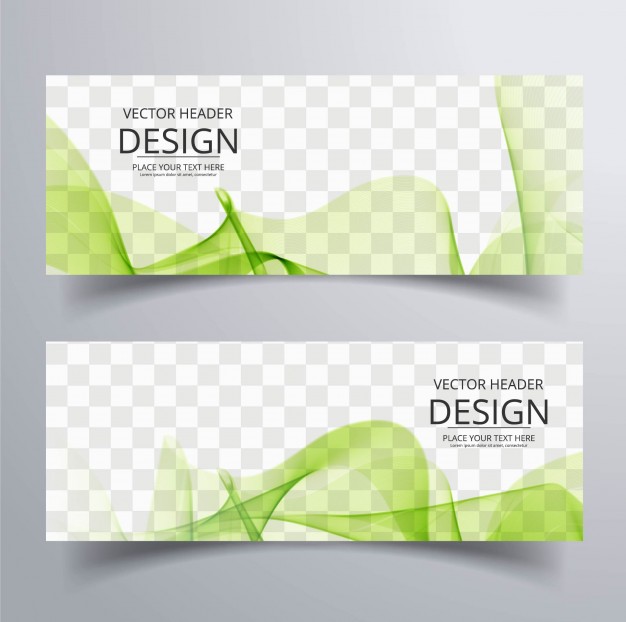 626x622 Abstract Banner With Green Wavy Shapes Vector Free Download