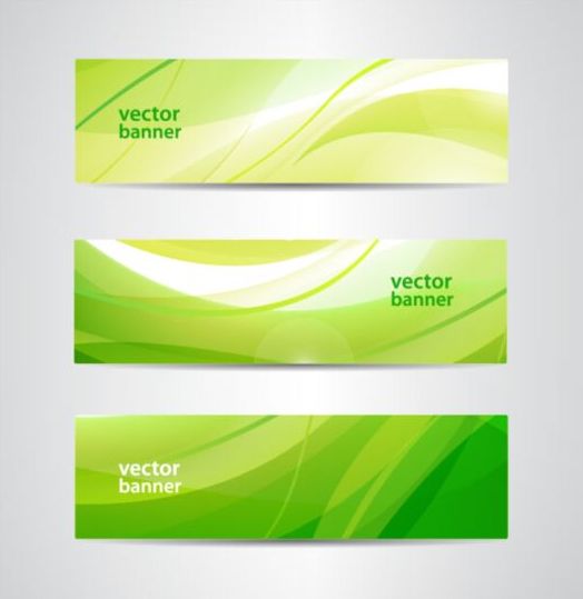 524x539 Green Wave Banners Set Vector Free Download