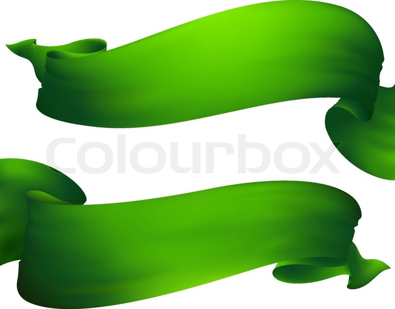 800x626 Waving Green Ribbon Banner Vector Stock Vector Colourbox