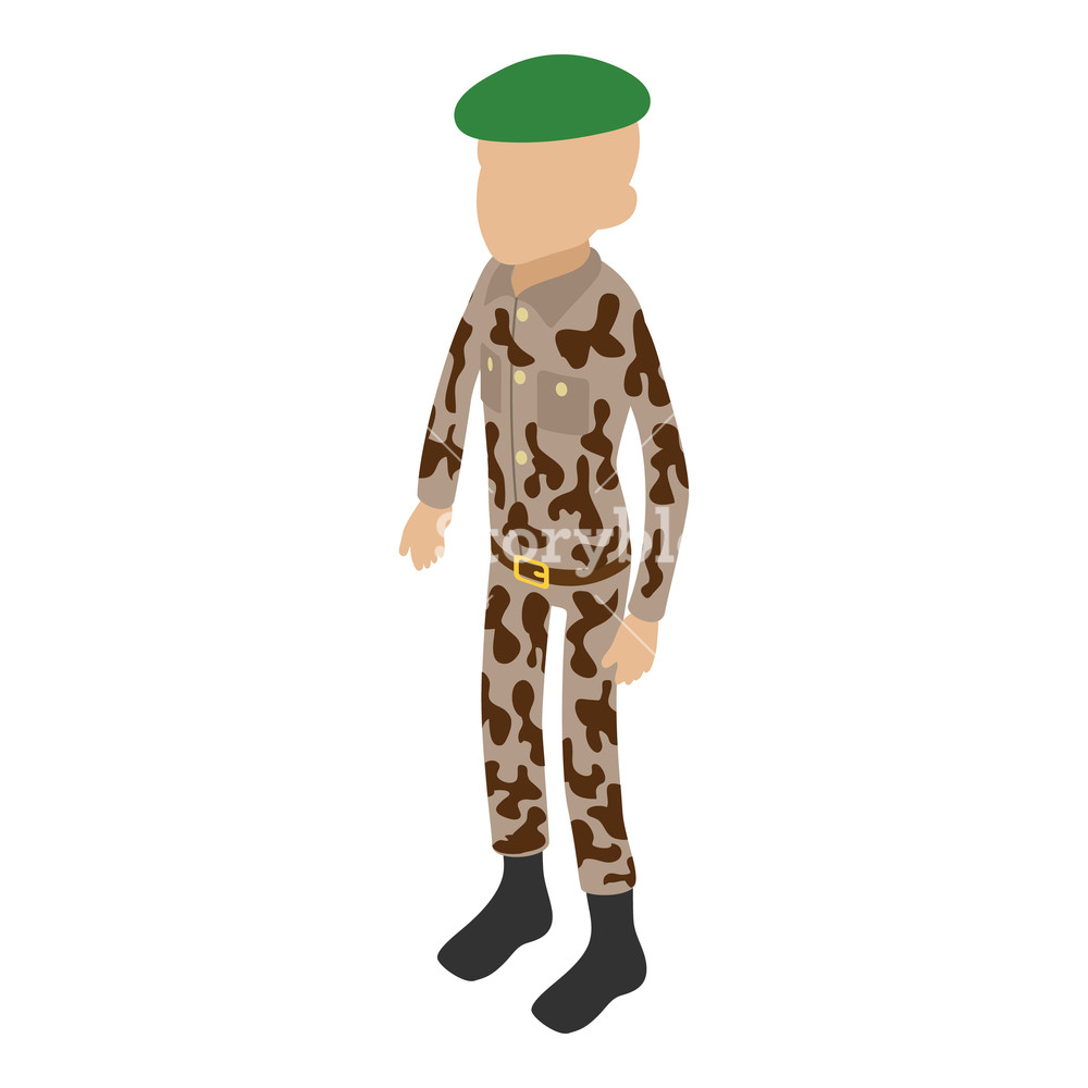 1000x1000 Green Beret Icon Isometric Illustration Of Green Beret Vector