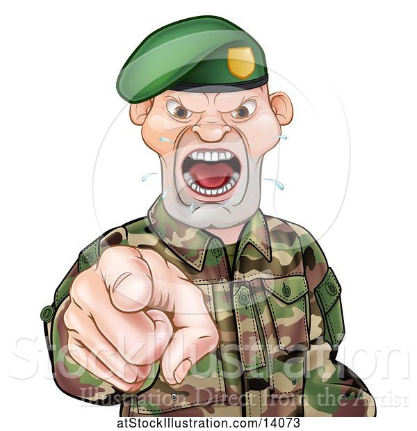 600x620 Vector Illustration Of Tough Male Soldier Wearing A Green Beret