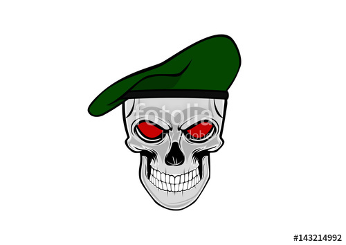 500x354 Skull Soldier With The Green Beret Stock Image And Royalty Free