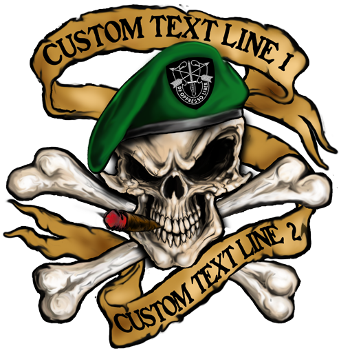 493x512 Army Skull Beret Green Beret Skull Customizable Silhouette Cameo