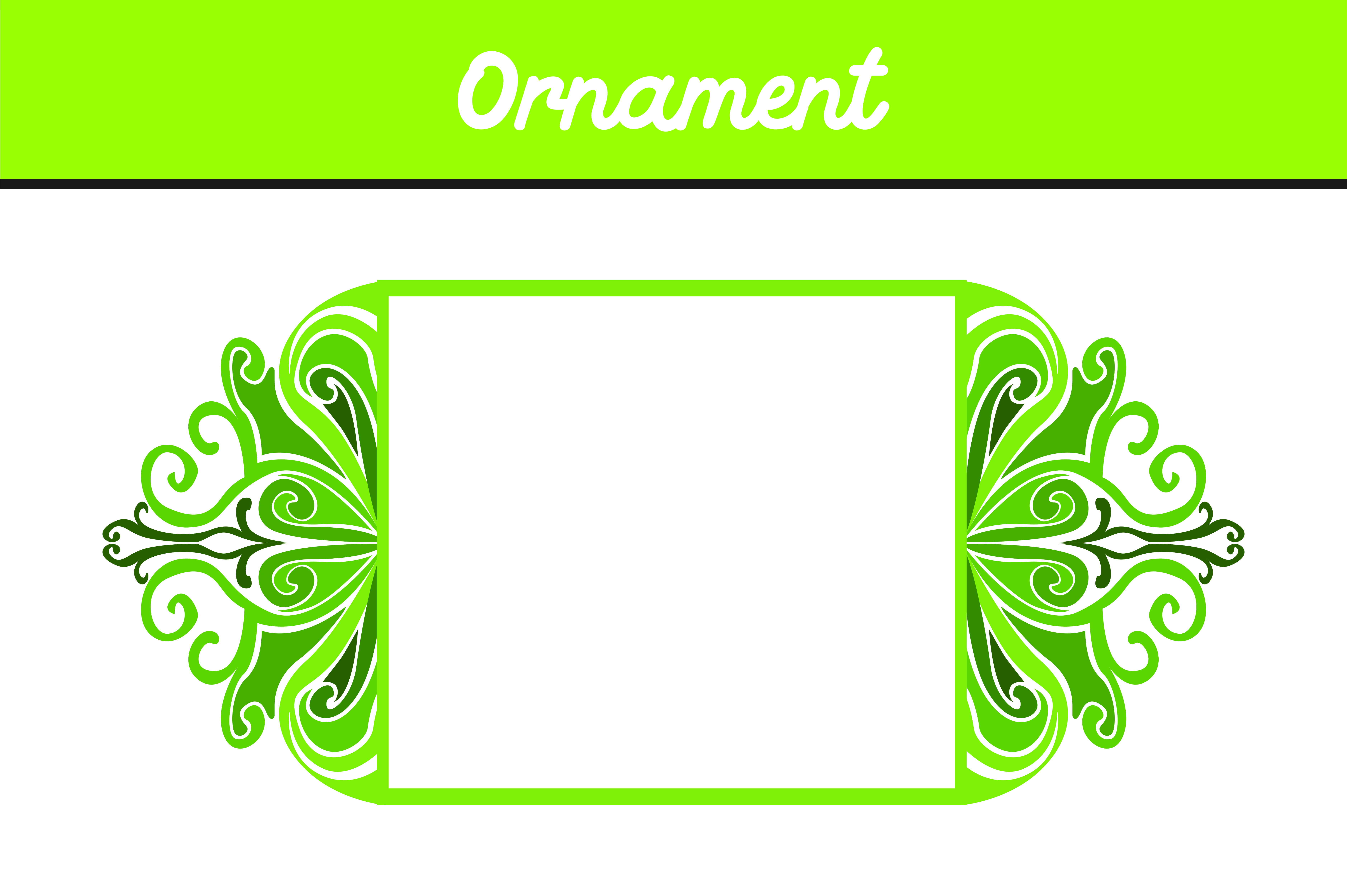 7514x5000 Green Border Frame Ornament Vector Graphic