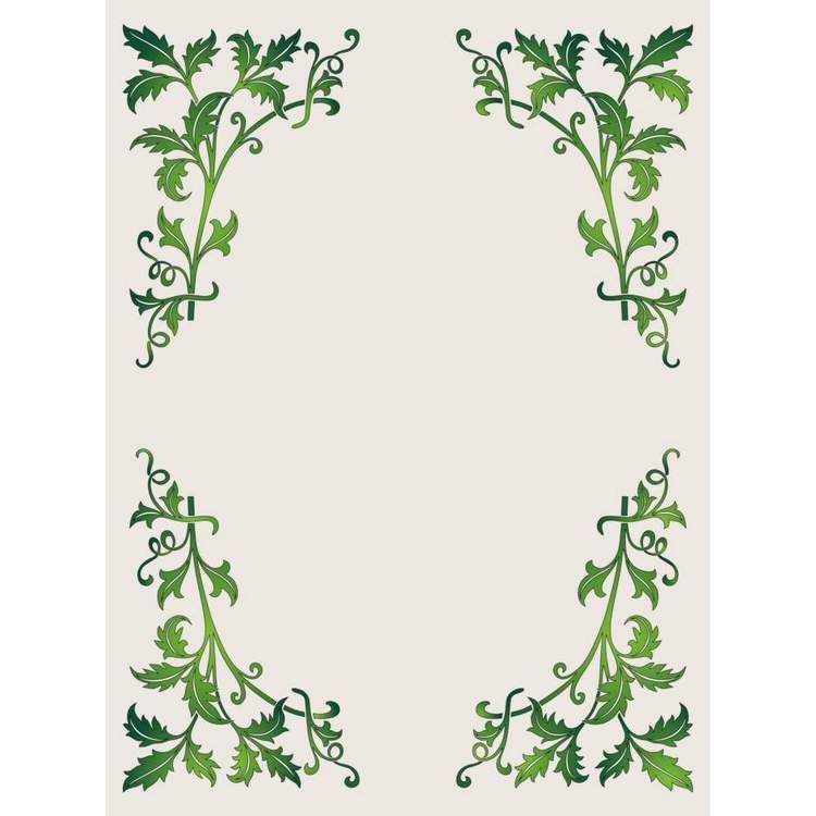 750x750 Green Leaves Border Vector Free Personal Use Dwg