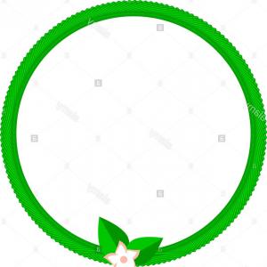 300x300 Round Green Summer Frame Or Border Vector Design Elements Set