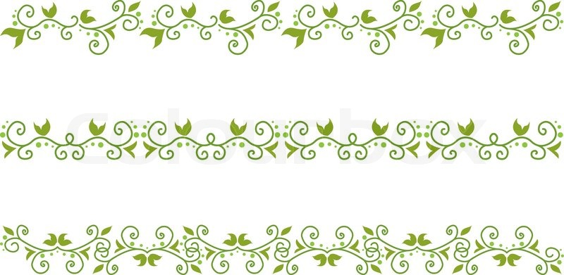 800x391 Set Of Green Floral Border Stock Vector Colourbox