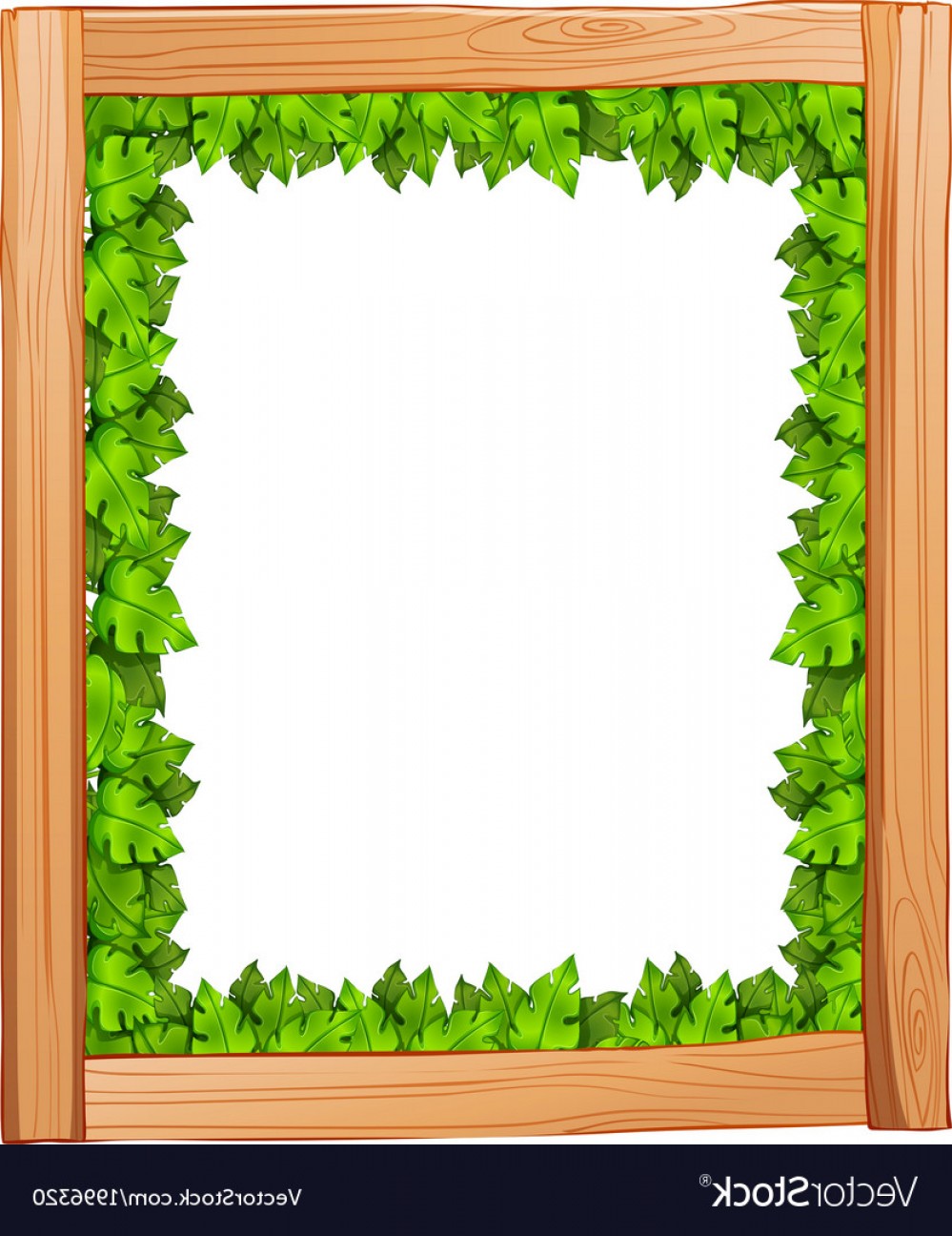 999x1296 A Border Design Made Of Wood And Green Leaves Vector Catchsplace