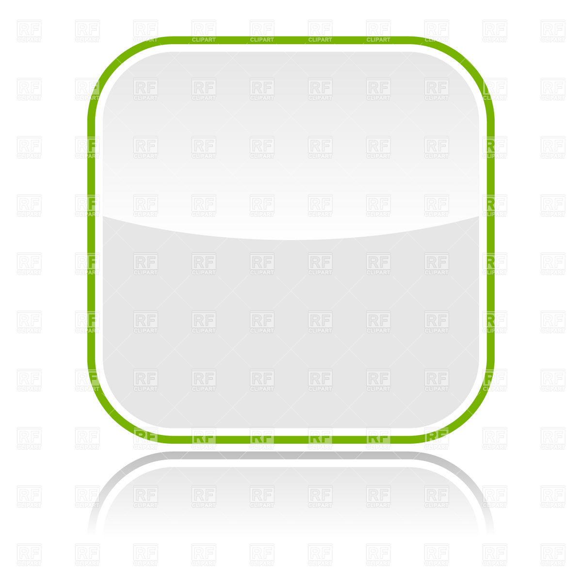 1200x1200 White Glossy Button Blank Template With Green Border Vector Image