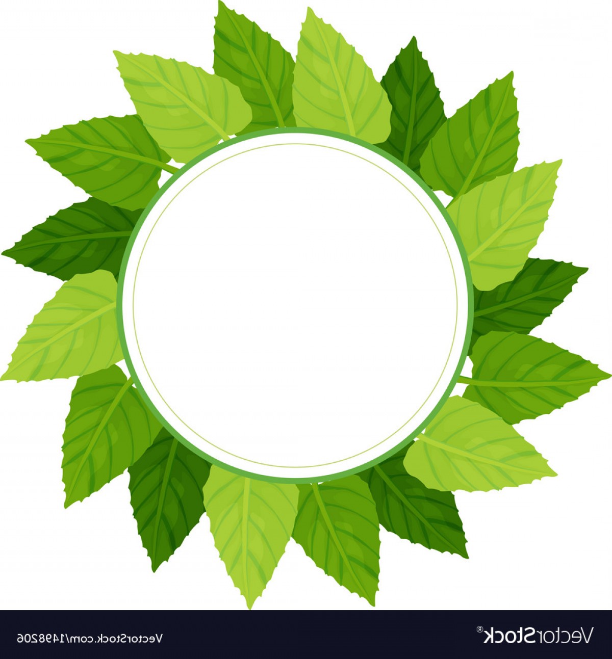 1200x1293 A Round Green Leafy Border Vector Cqrecords