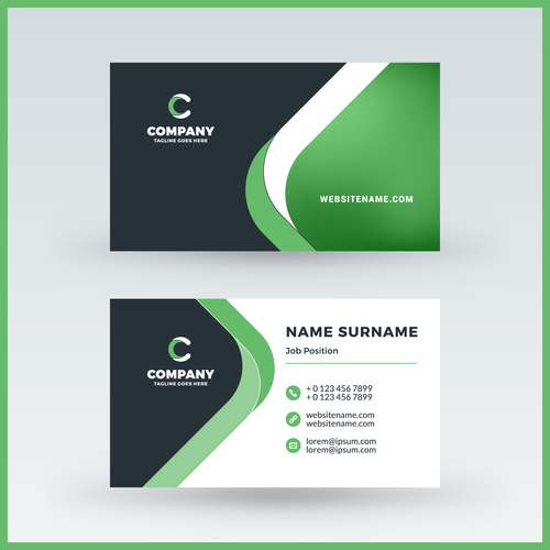 Green Business Card Vector at Vectorified.com | Collection of Green ...