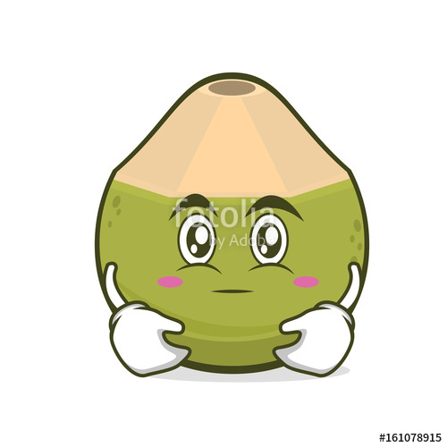 500x500 Hugging Green Coconut Cartoon Character Stock Image And Royalty