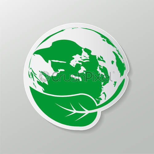 500x500 Green Earth Concept With Leaves,ecology Nature,vector Illustration