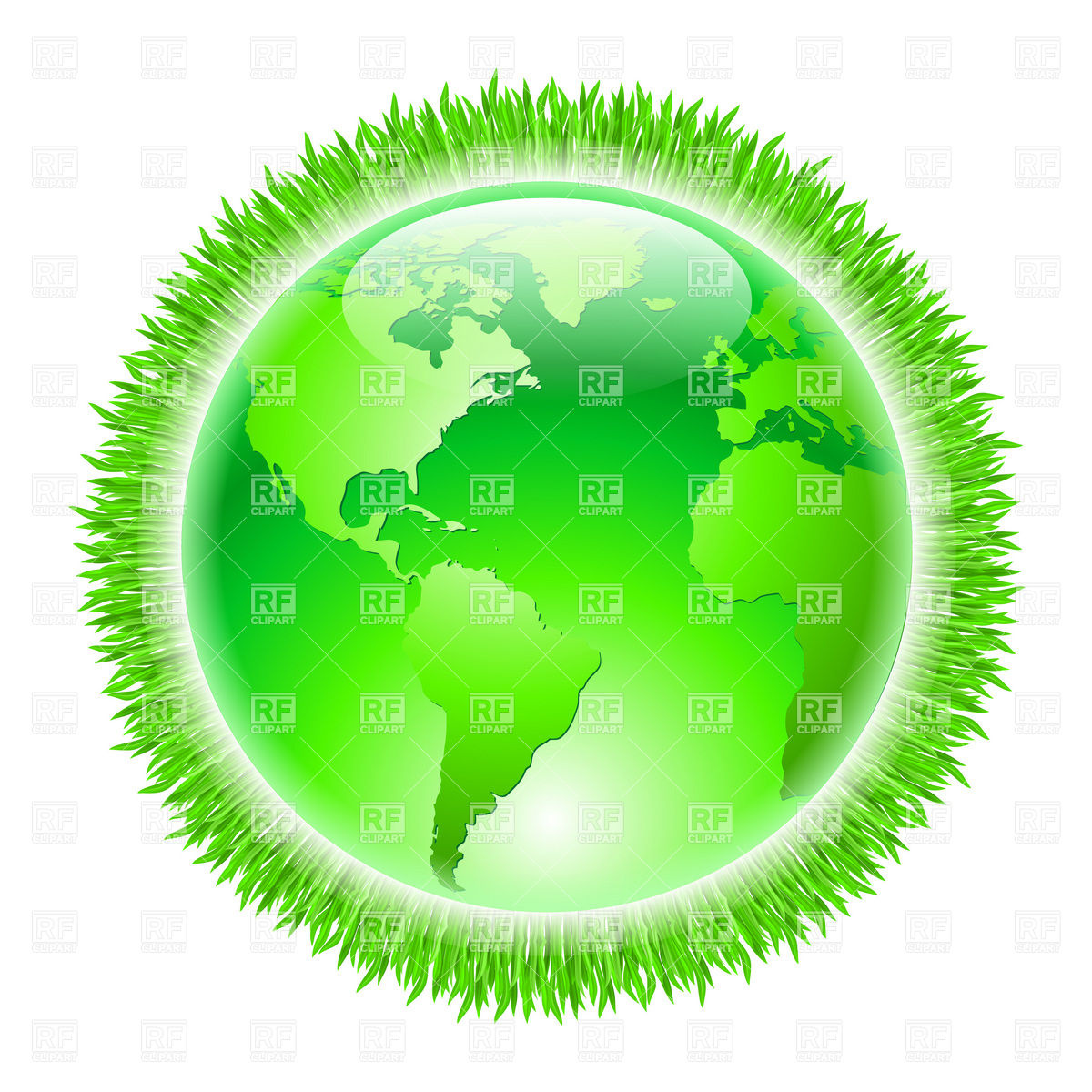 1200x1200 Green Earth With Grass Halo Vector Image Of Icons And Emblems