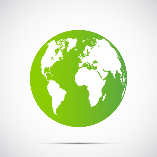 626x626 Green Globe Beautiful Shadow On Black Background Vector Premium