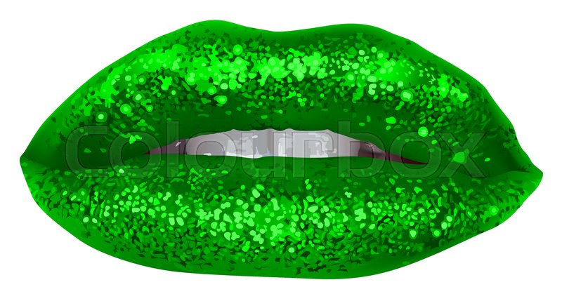 800x429 Green Lips With Glitter