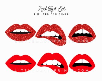 340x270 Red Glitter Lips Clipart