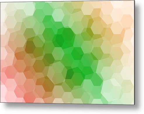 493x391 Hexagons On A Green, Orange, Red Background Geometric Pattern