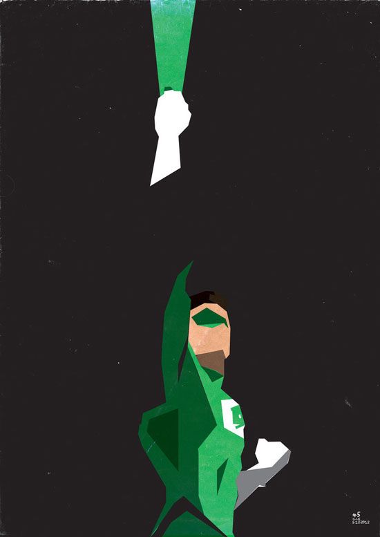 550x777 Green Lantern Vector Minimalist Superhero And Villain Print T