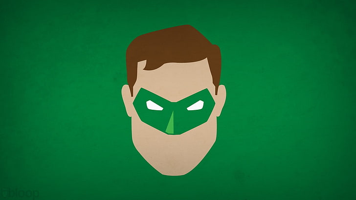 728x410 Hd Wallpaper Green Lantern Vector Art, Dc Comics, Minimalism