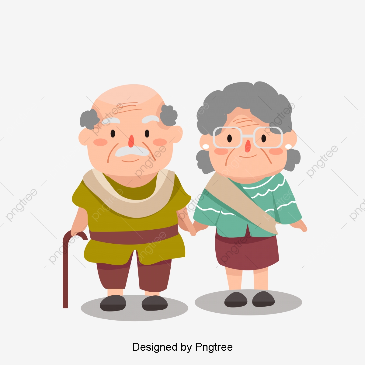 Бабушка и дедушка без фона